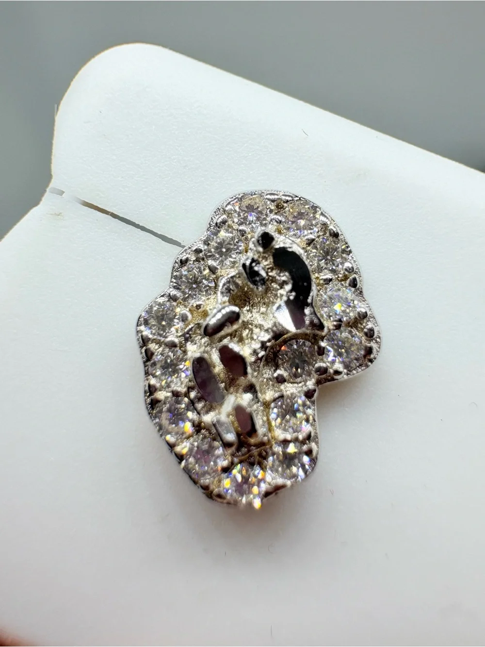 Sterling Silver Nugget Design and Moissanite Stud Earrings
